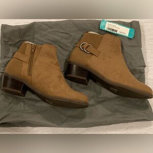 Market & Spruce Kaili Micro Suede Side Zipper Bootie / Ankle Boot Taupe